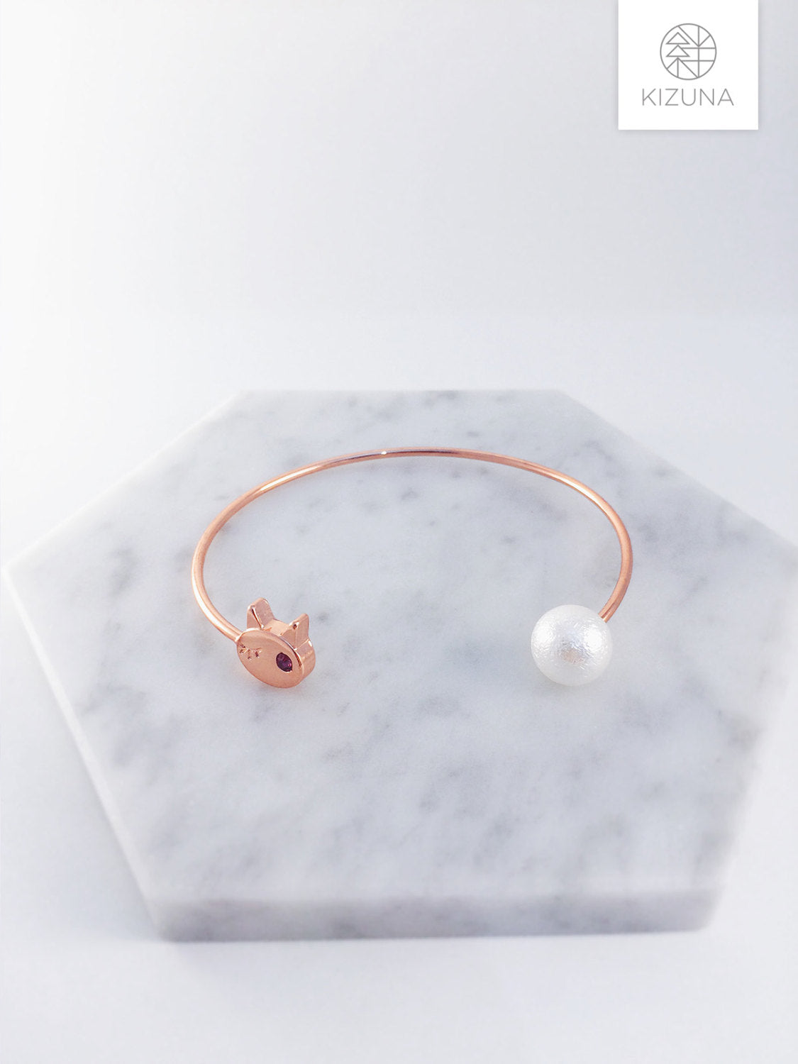 Cat Bangle With Pearl (3 Colors)