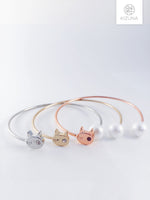 Load image into Gallery viewer, Cat Bangle With Pearl (3 Colors)
