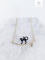 Load image into Gallery viewer, Mysterious Black &amp; White Cat Necklace
