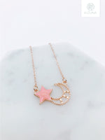 Load image into Gallery viewer, Galaxy Moon &amp; Star Necklace (3 Colors)
